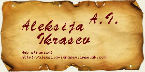 Aleksija Ikrašev vizit kartica